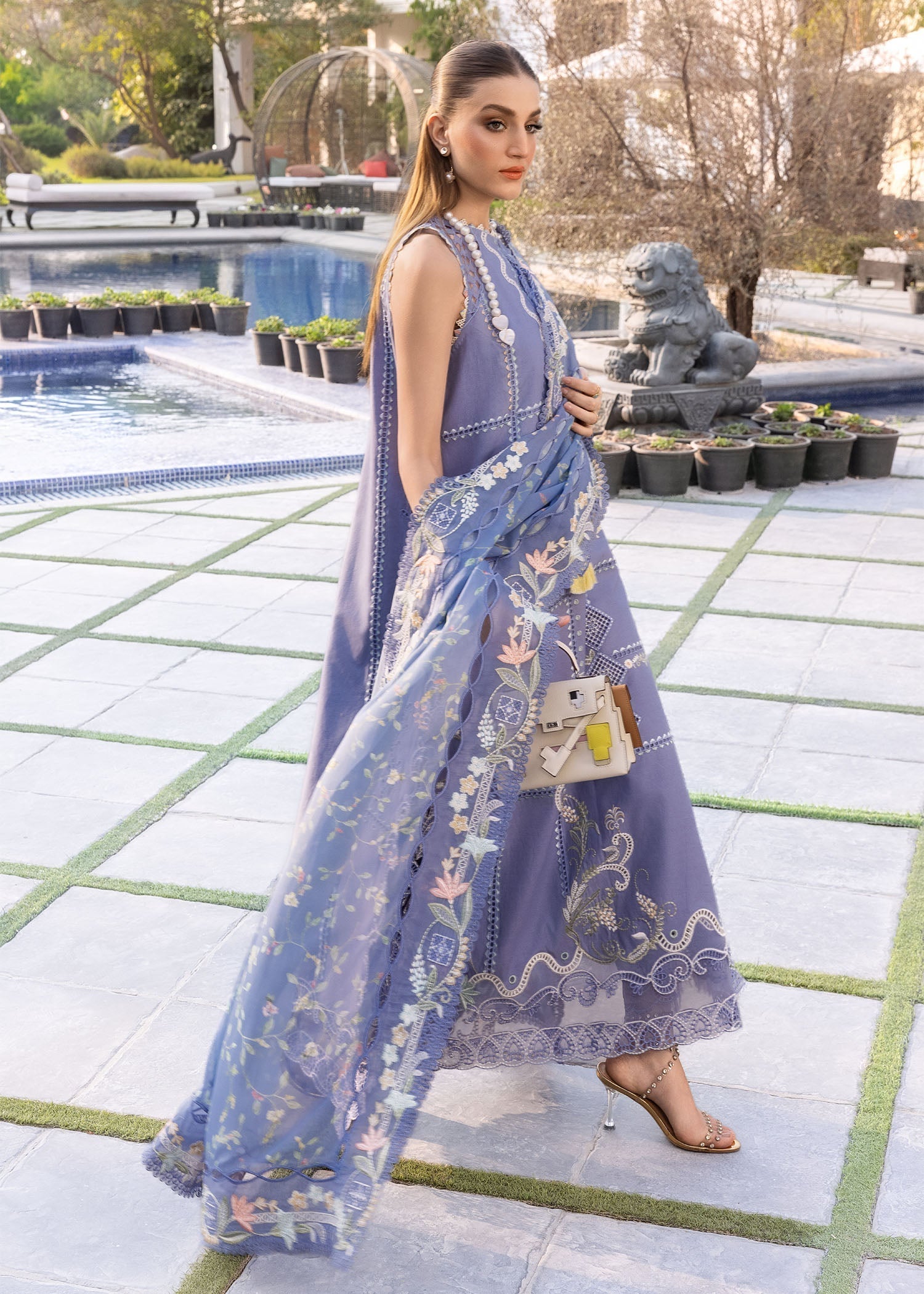 Crimson | Flow By Crimson Lawn'26 | FLORAL SERENITY-D1B - House Of Hania