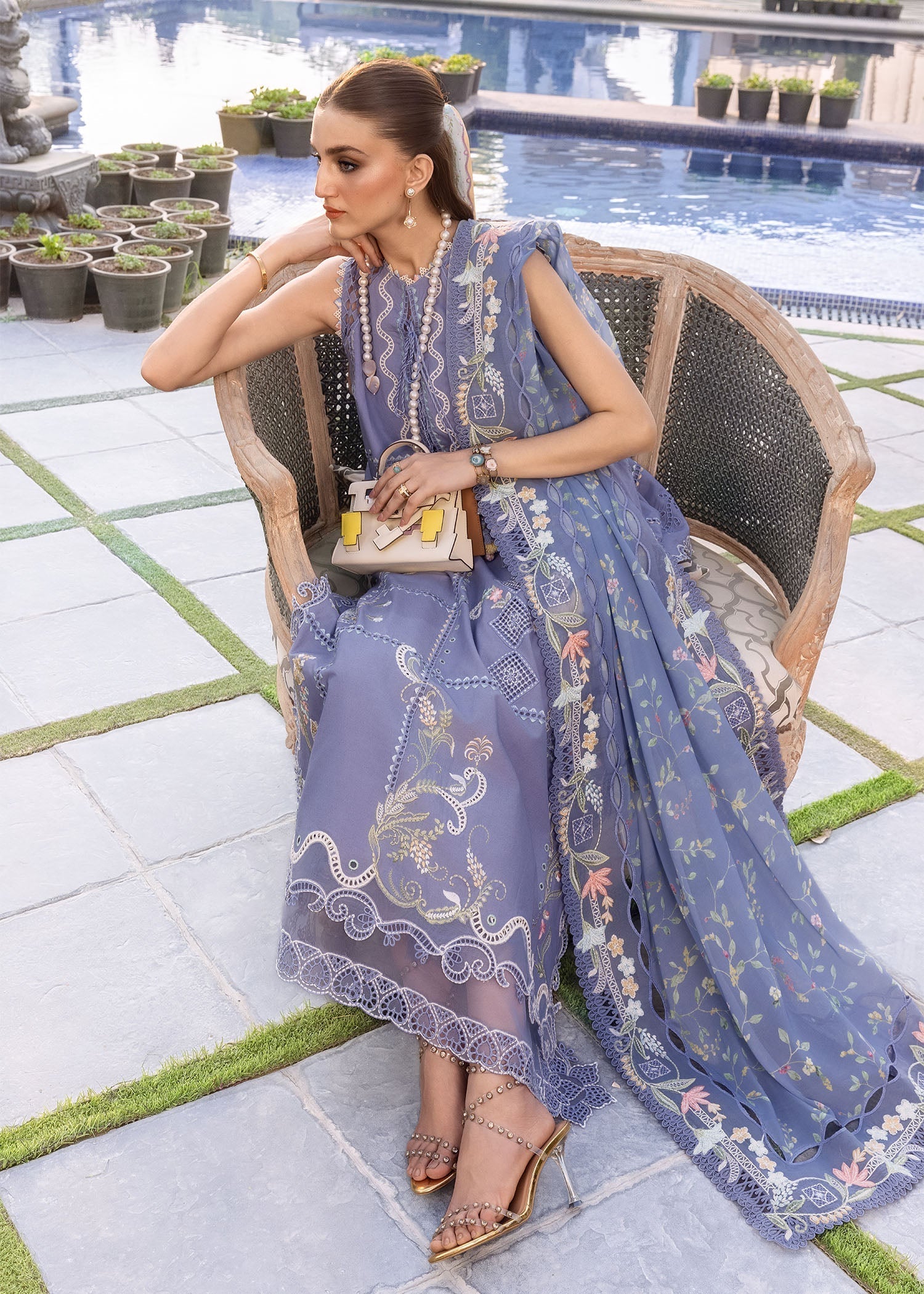 Crimson | Flow By Crimson Lawn'26 | FLORAL SERENITY-D1B - House Of Hania