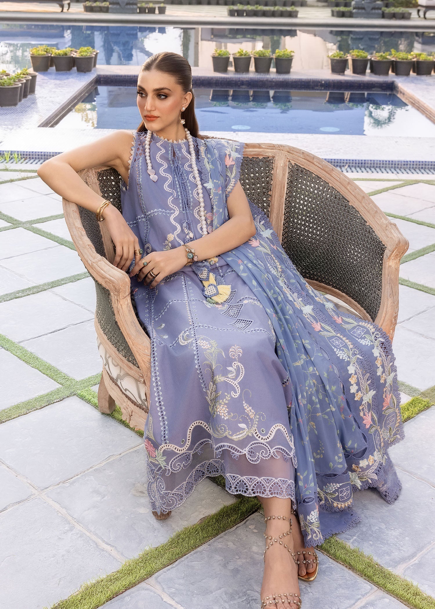 Crimson | Flow By Crimson Lawn'26 | FLORAL SERENITY-D1B - House Of Hania