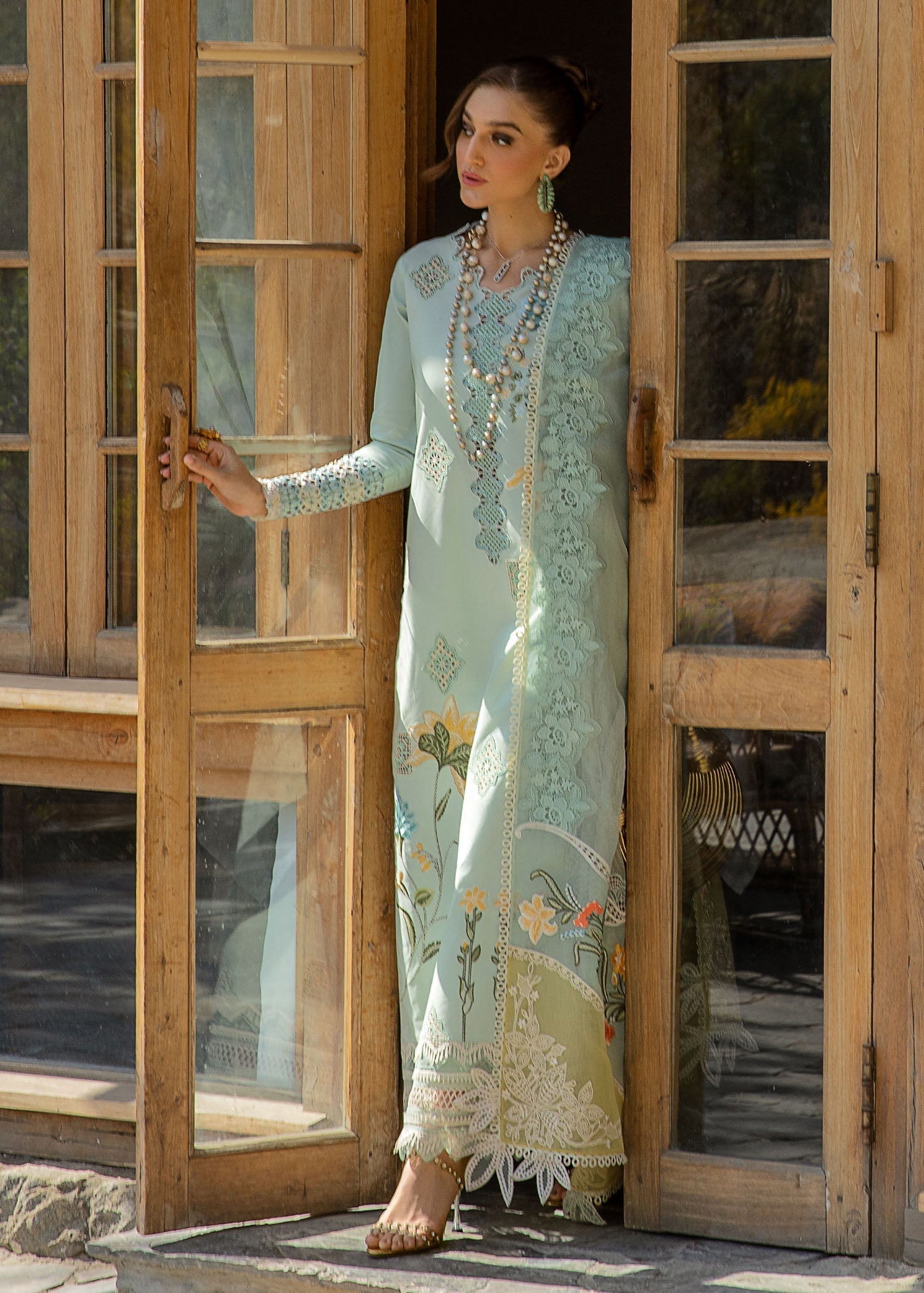 Crimson | Lawn 2024 | Into The Wild - Aqua - House Of Hania