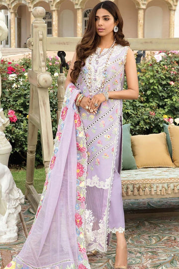 Crimson Luxury Lawn by Saira Shakira 22 - 6A A Floral Affair - TC-109 - Chikankari - House Of Hania
