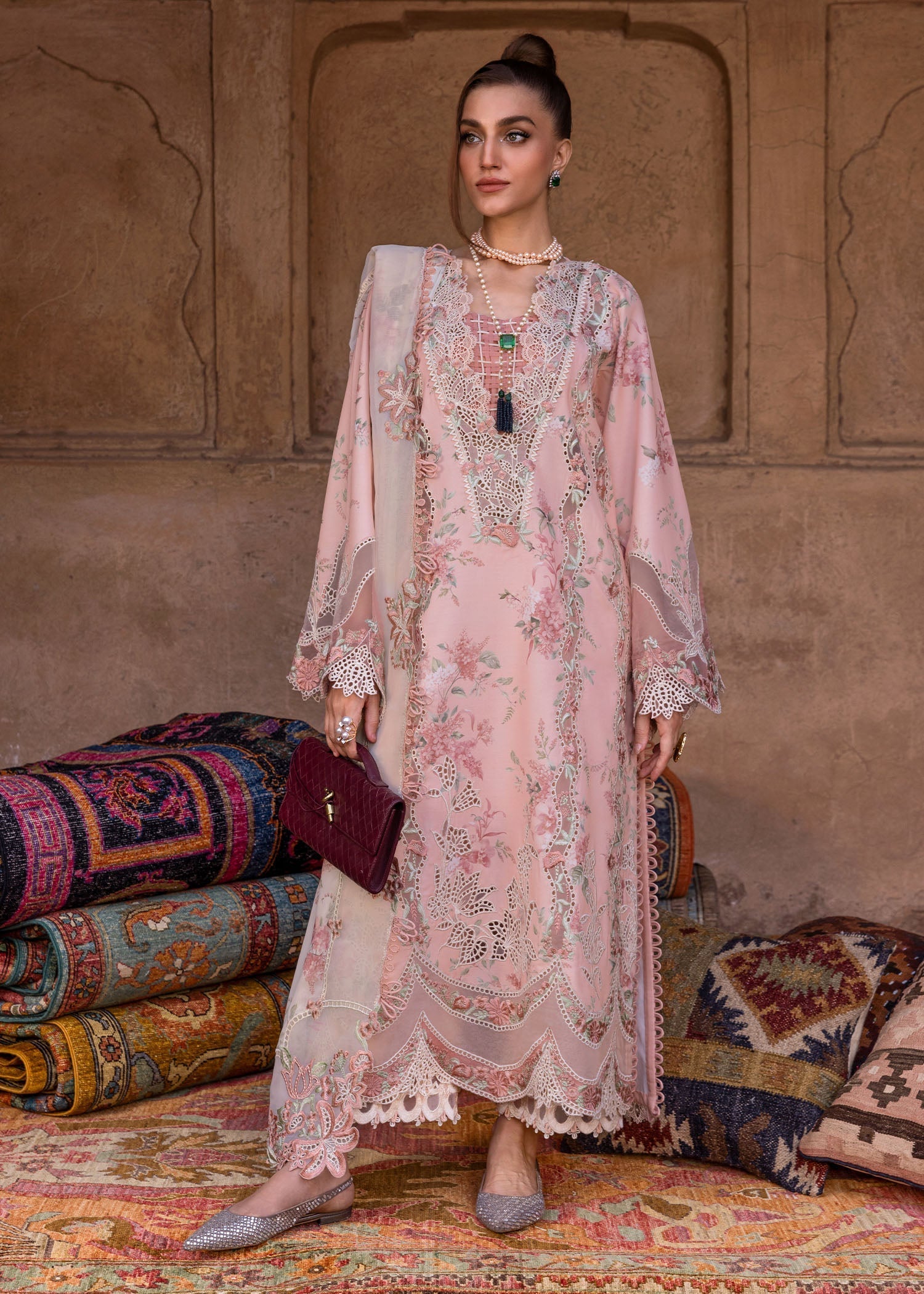 Crimson | Tasawar 25 | LAVENDER FALL - D5A - House Of Hania