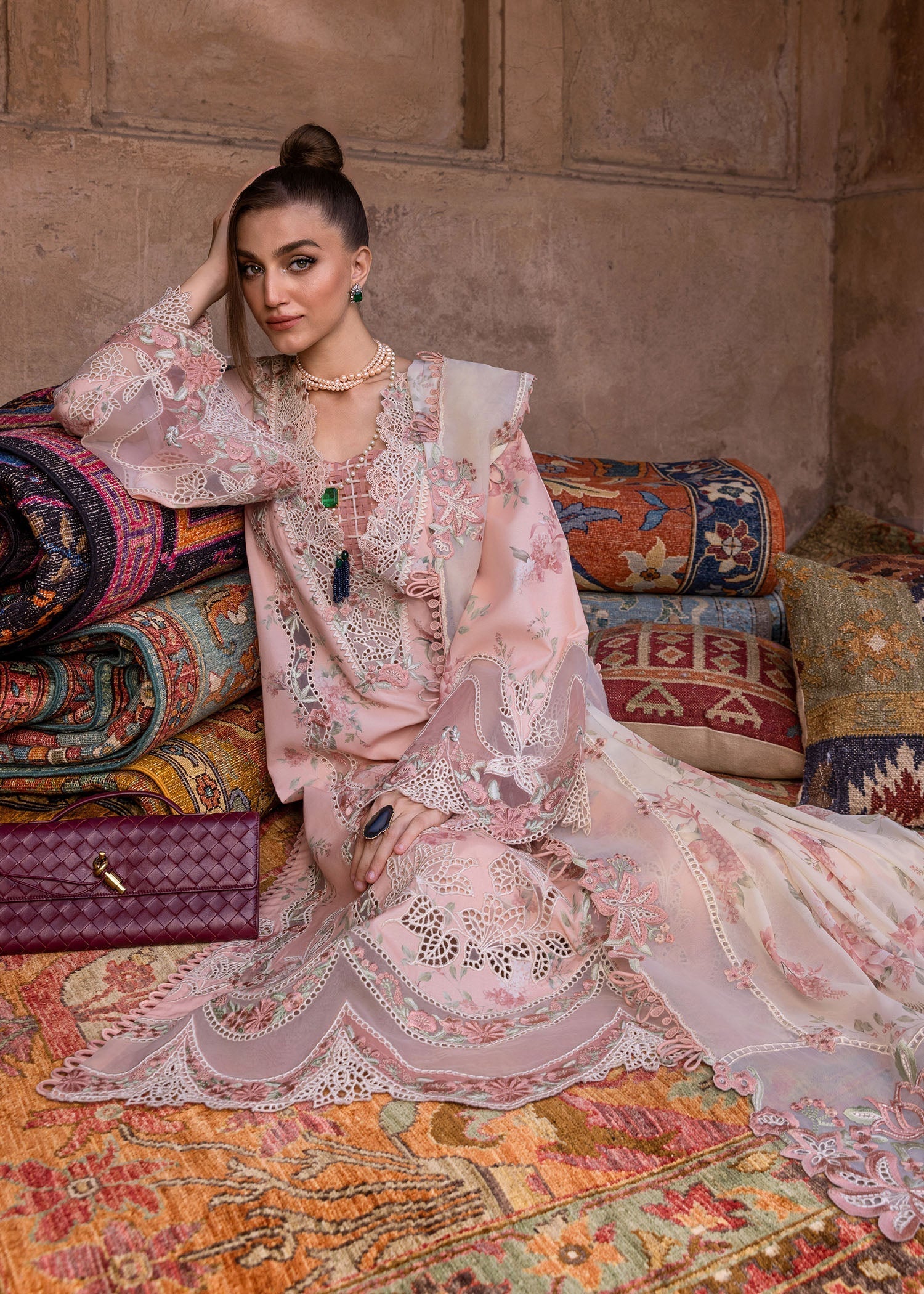 Crimson | Tasawar 25 | LAVENDER FALL - D5A - House Of Hania