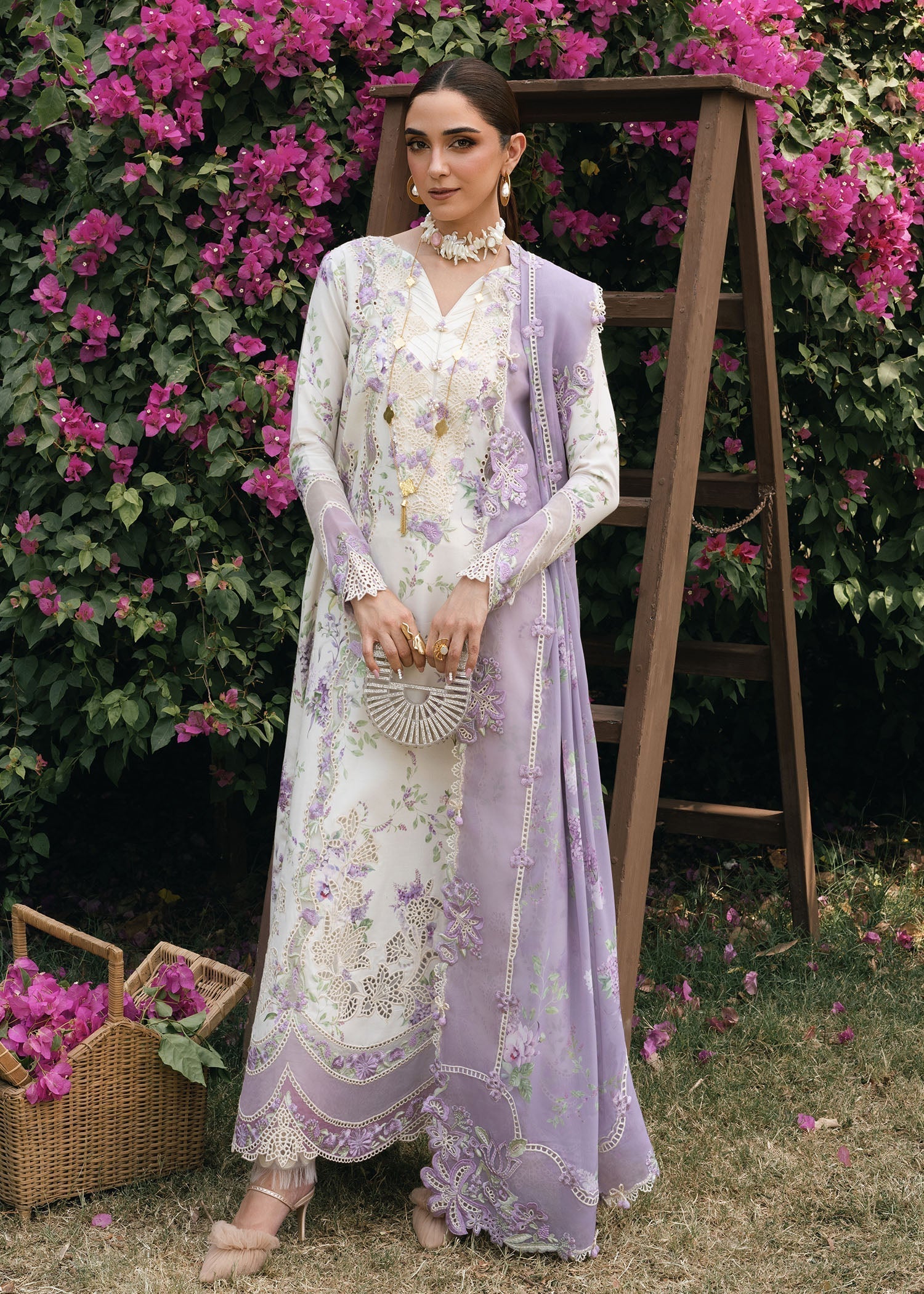 Crimson | Tasawar 25 | LAVENDER FALL - D5B - House Of Hania