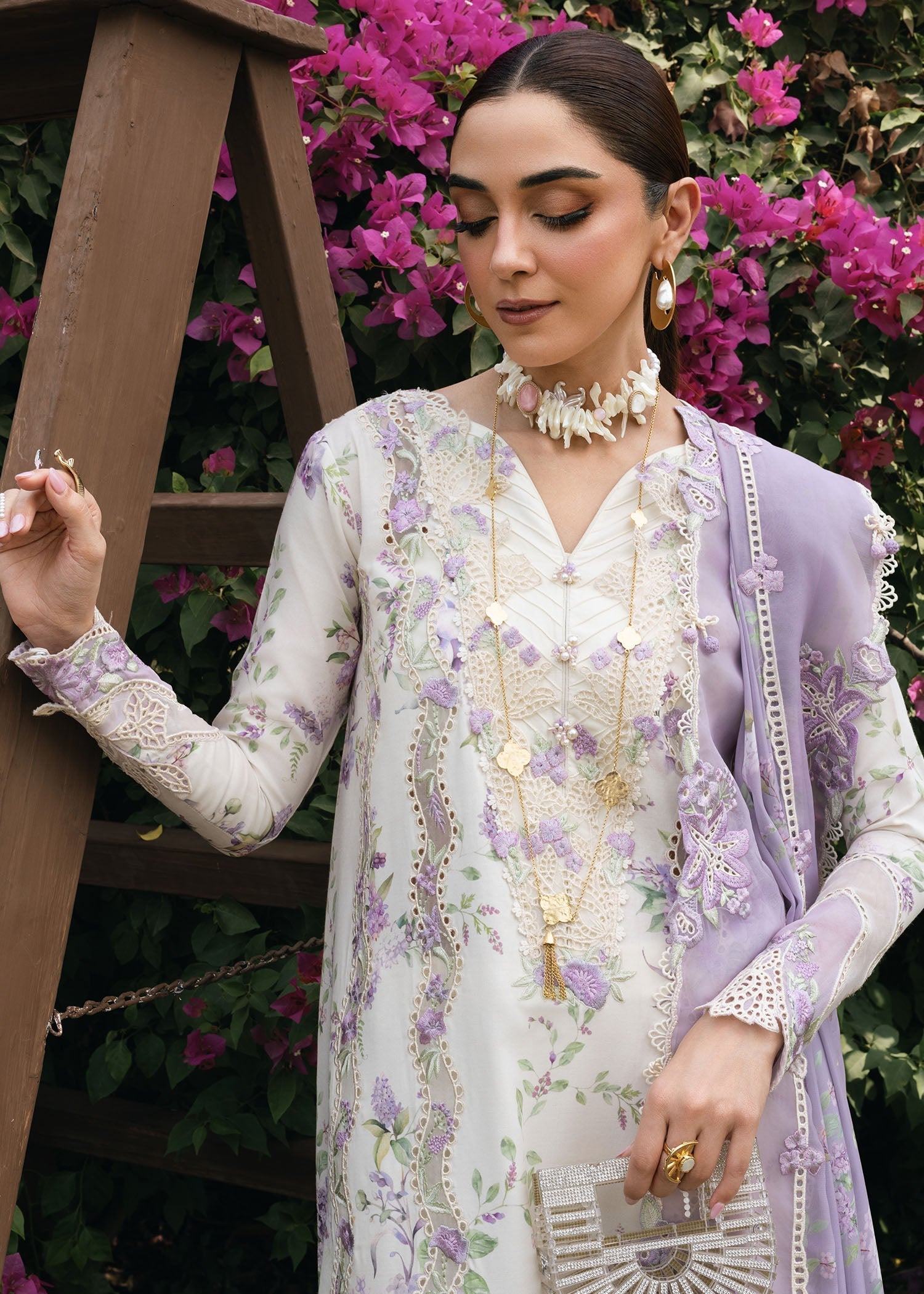 Crimson | Tasawar 25 | LAVENDER FALL - D5B - House Of Hania
