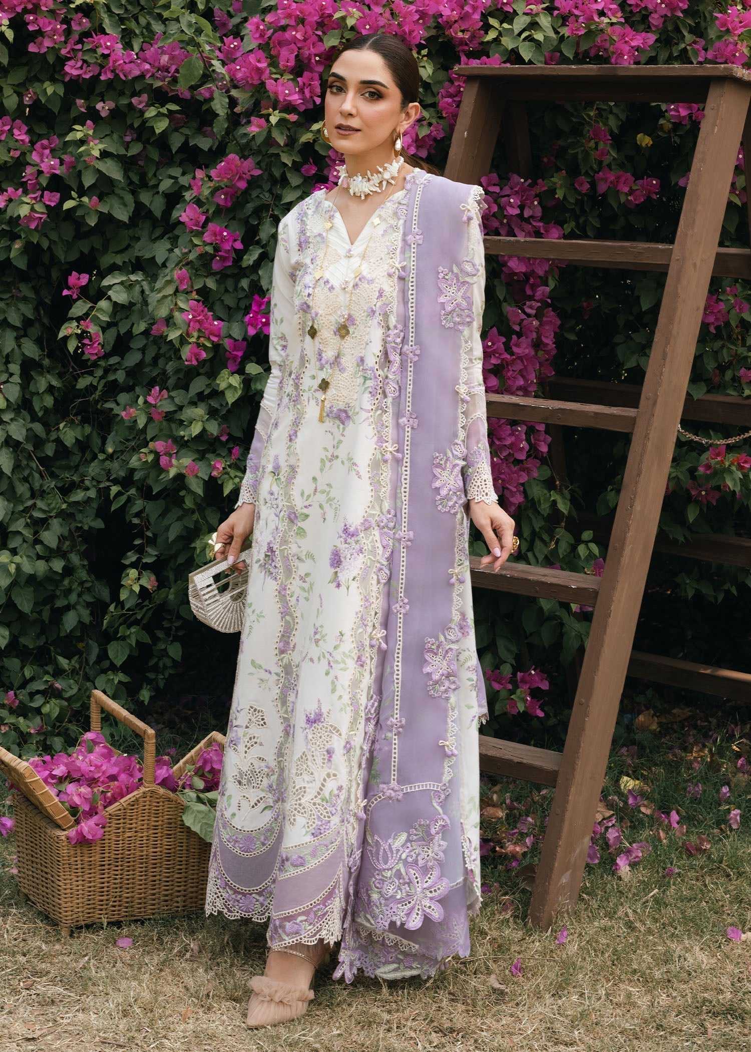 Crimson | Tasawar 25 | LAVENDER FALL - D5B - House Of Hania