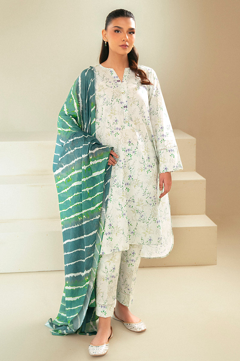 Cross Stitch | Daily Lawn 24 | LAUREL MINT-3 PIECE LAWN SUIT - House Of Hania