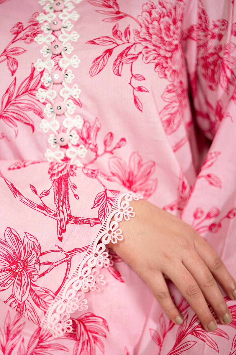 Cross Stitch | Daily Lawn 24 | SHADED PINK-3 PIECE LAWN SUIT - House Of Hania