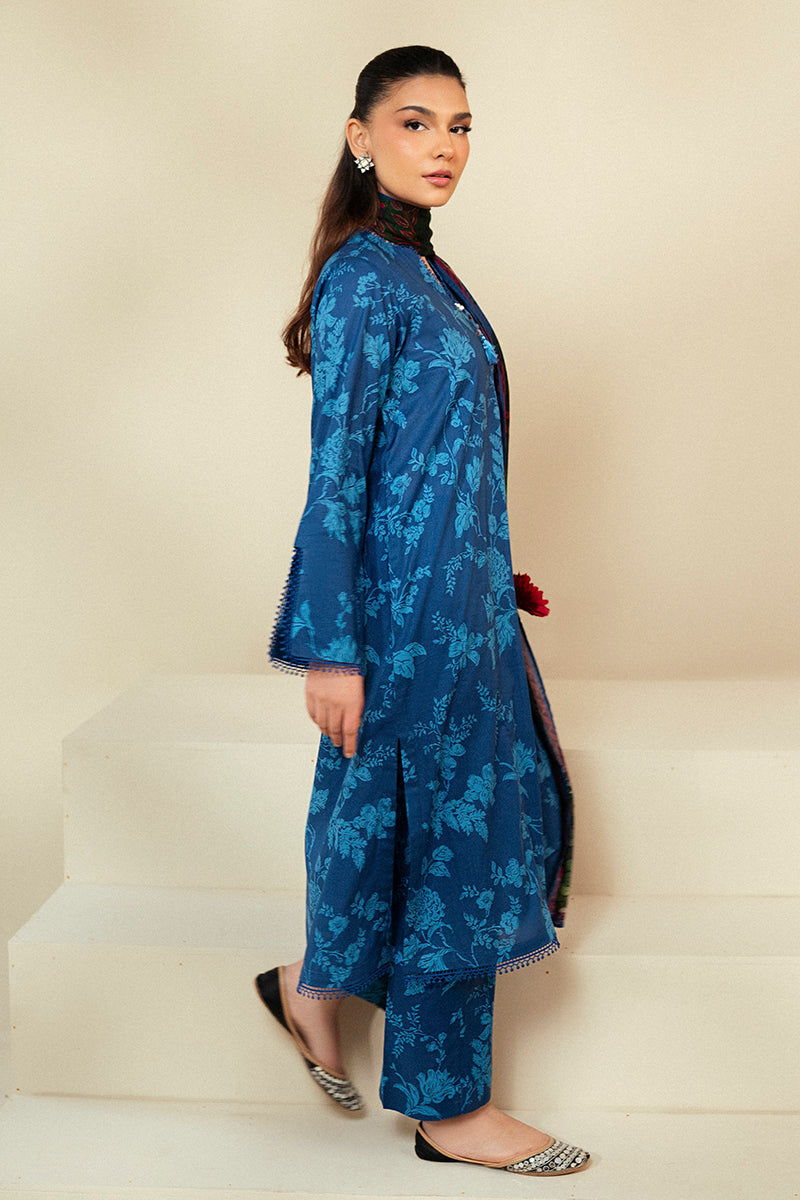 Cross Stitch | Daily Lawn 24 | TEAL OAKLEY-3 PIECE LAWN SUIT - House Of Hania