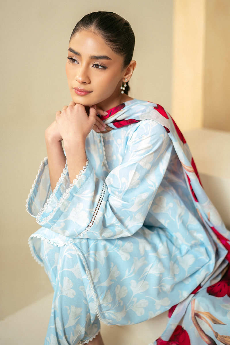 Cross Stitch | Daily Lawn 24 | TULIP GLAM-3 PIECE LAWN SUIT - House Of Hania