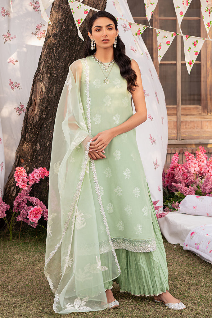 Cross Stitch | Eid Lawn 24 | CELADON SPRUCE - House Of Hania