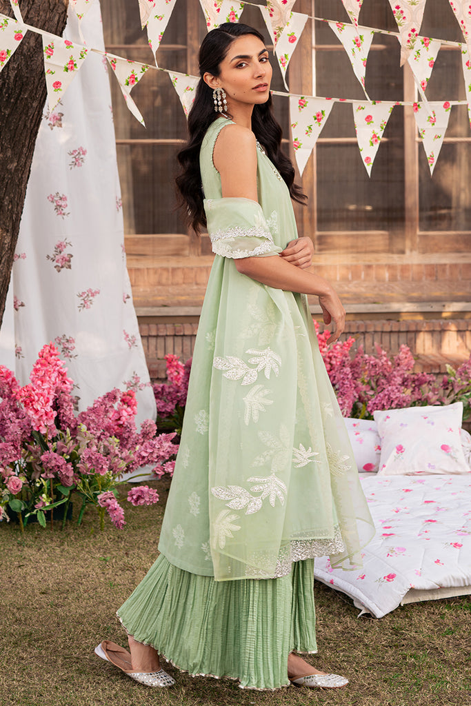 Cross Stitch | Eid Lawn 24 | CELADON SPRUCE - House Of Hania