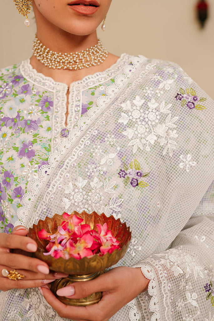Cross Stitch | Eid Lawn 24 | LAVENDER STRETCH - House Of Hania