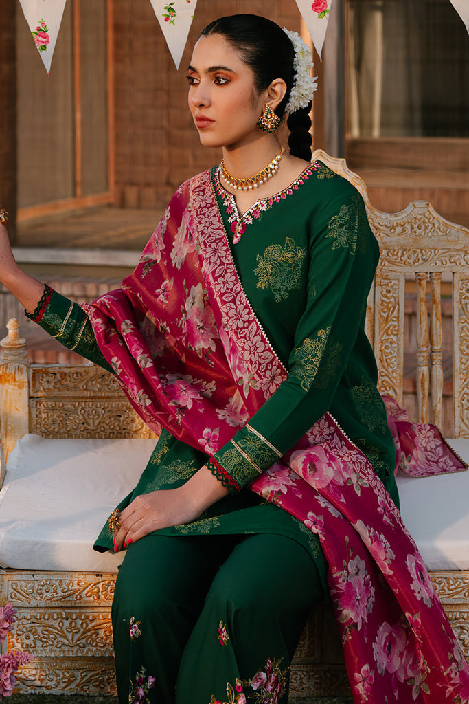 Cross Stitch | Eid Lawn 24 | OPULENT GREEN - House Of Hania