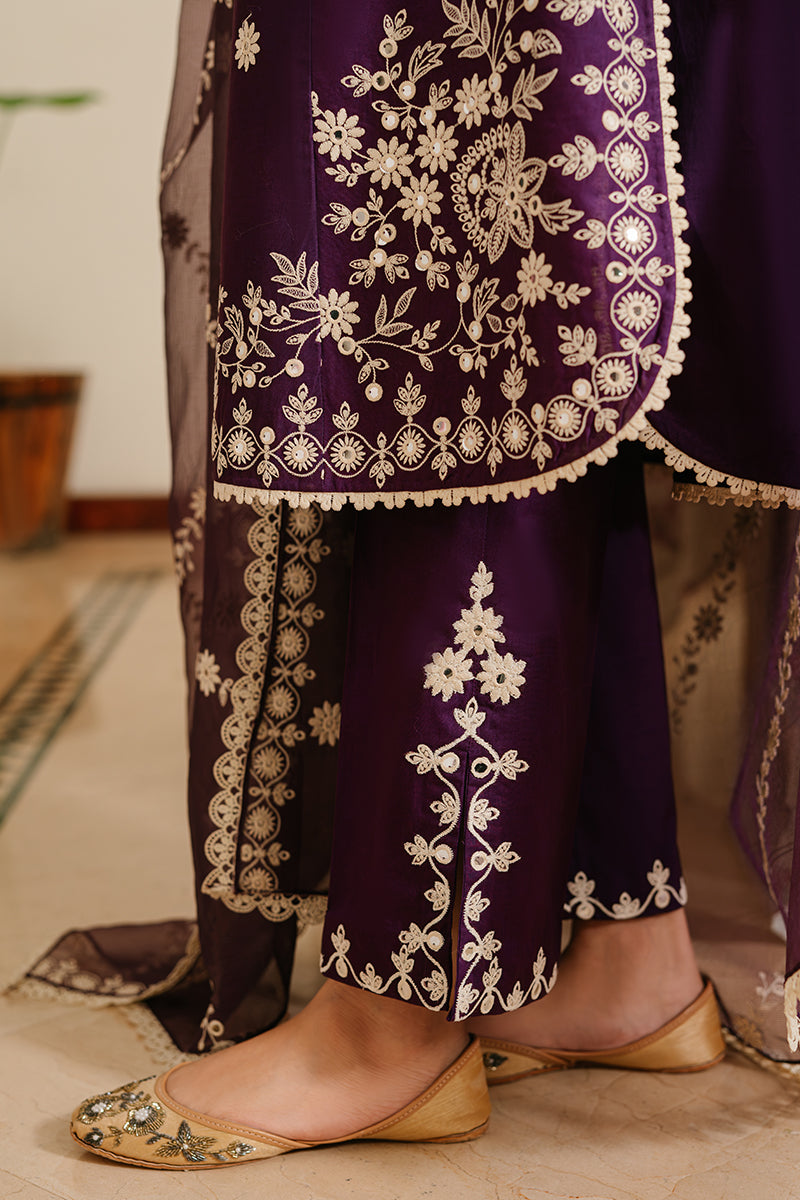 Cross Stitch | Eid Lawn 24 | PLUM GRAIN - House Of Hania