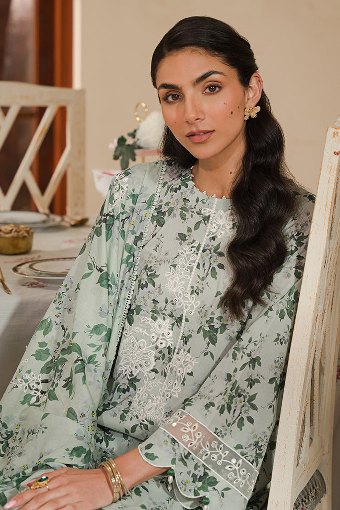Cross Stitch | Eid Lawn 24 | SAGE SILT - House Of Hania
