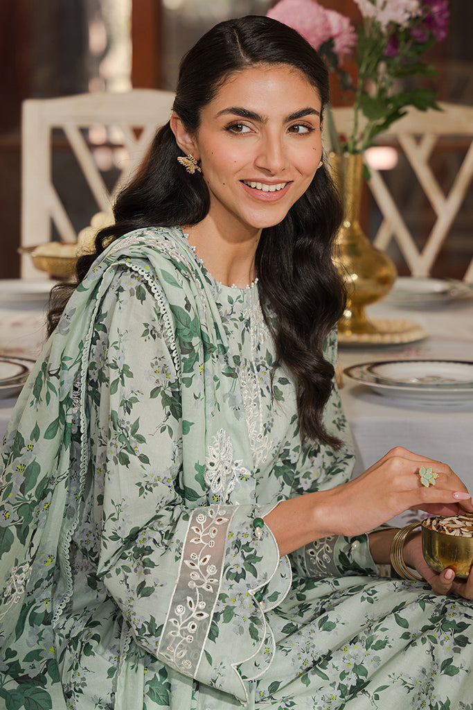 Cross Stitch | Eid Lawn 24 | SAGE SILT - House Of Hania