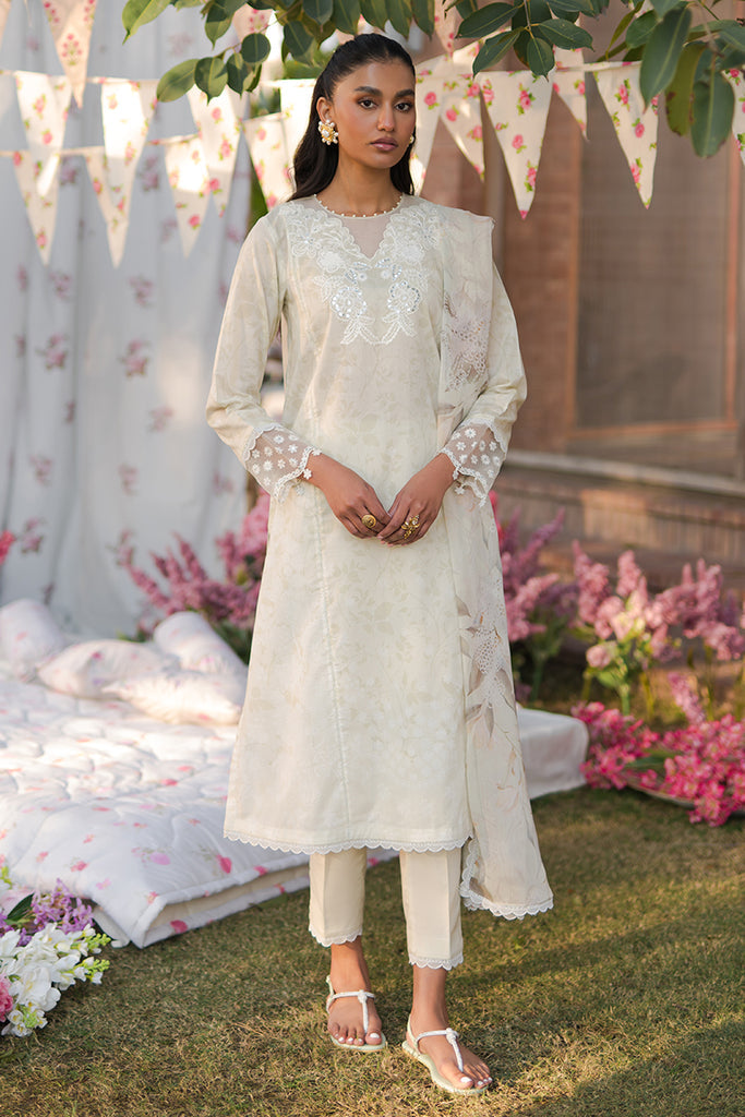 Cross Stitch | Eid Lawn 24 | WHISPERING WHITE - House Of Hania