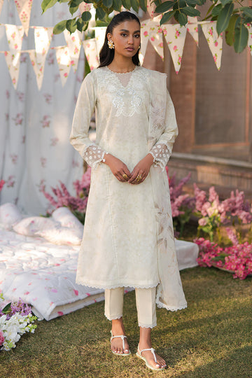 Cross Stitch | Eid Lawn 24 | WHISPERING WHITE - House Of Hania