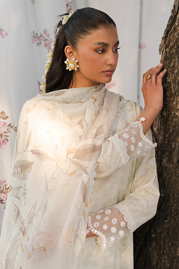 Cross Stitch | Eid Lawn 24 | WHISPERING WHITE - House Of Hania