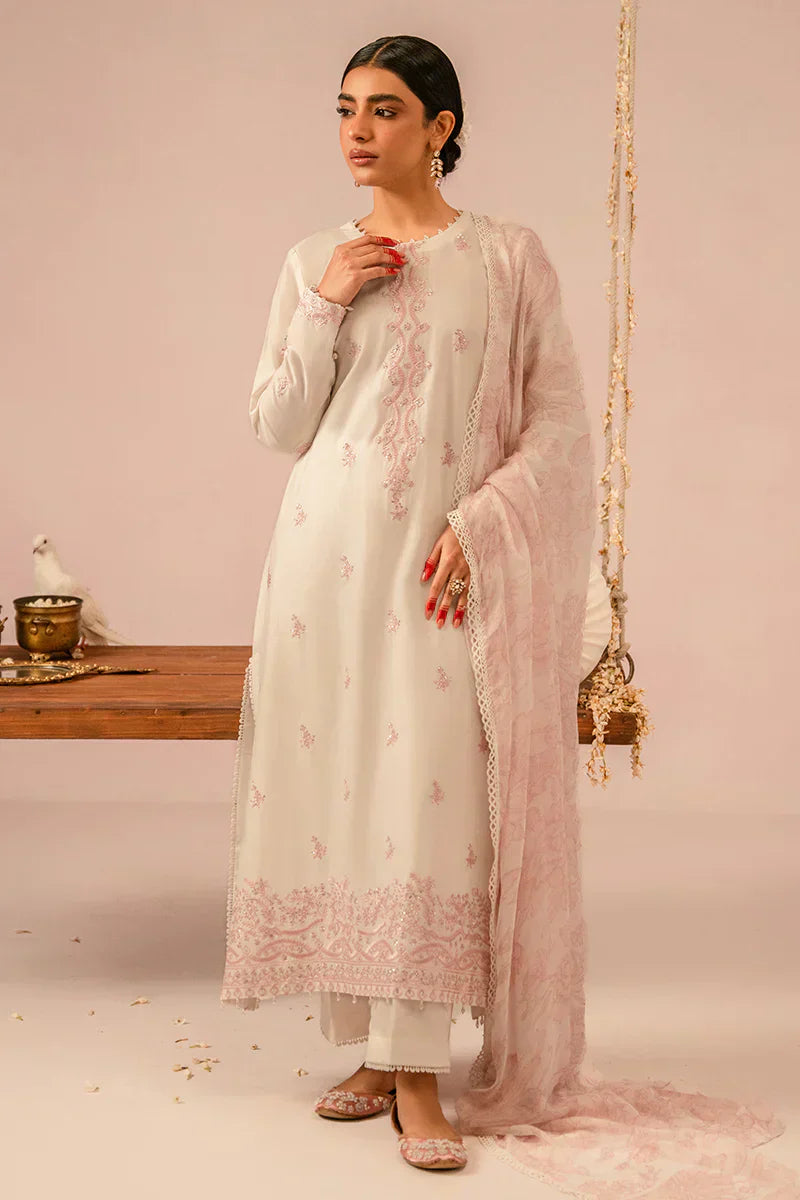 Cross Stitch | Mahiri Embroidered Collection 24 | Ivory Cream - House Of Hania