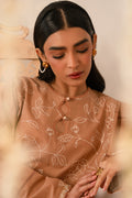 Cross Stitch | Mahiri Embroidered Collection 24 | RUSTIC BROWN - House Of Hania