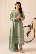 Cross Stitch | Mahiri Embroidered Collection 24 | Sage Green - House Of Hania