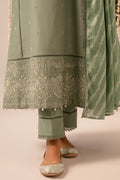 Cross Stitch | Mahiri Embroidered Collection 24 | Sage Green - House Of Hania