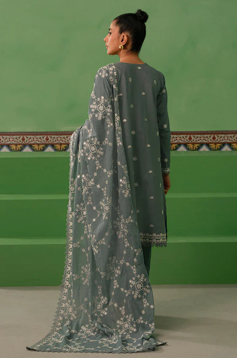 Cross Stitch | Mahiri Embroidered Collection | DUSTY GRANITE - House Of Hania