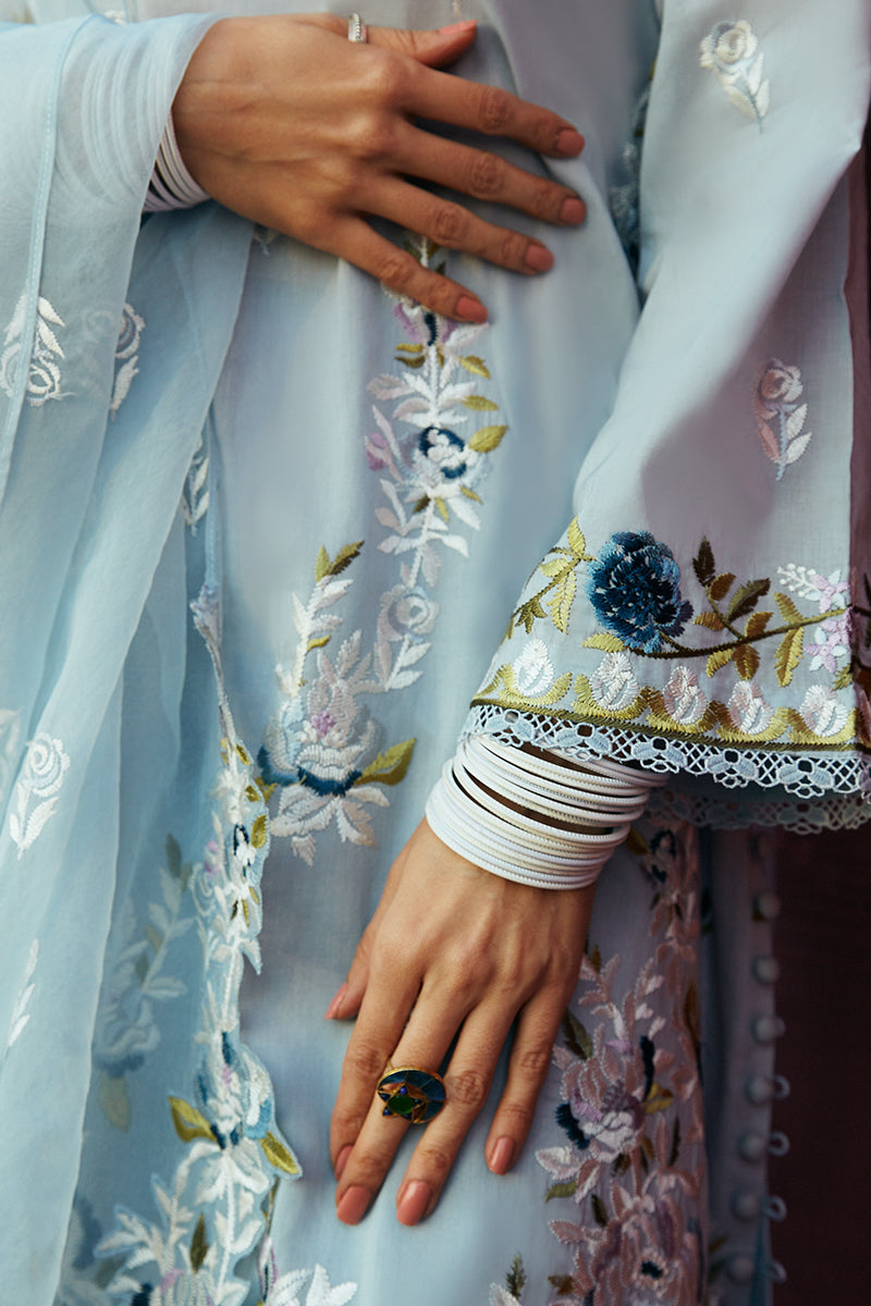 Cross Stitch | Premium Lawn 24 | CERULEAN ORNATE - House Of Hania