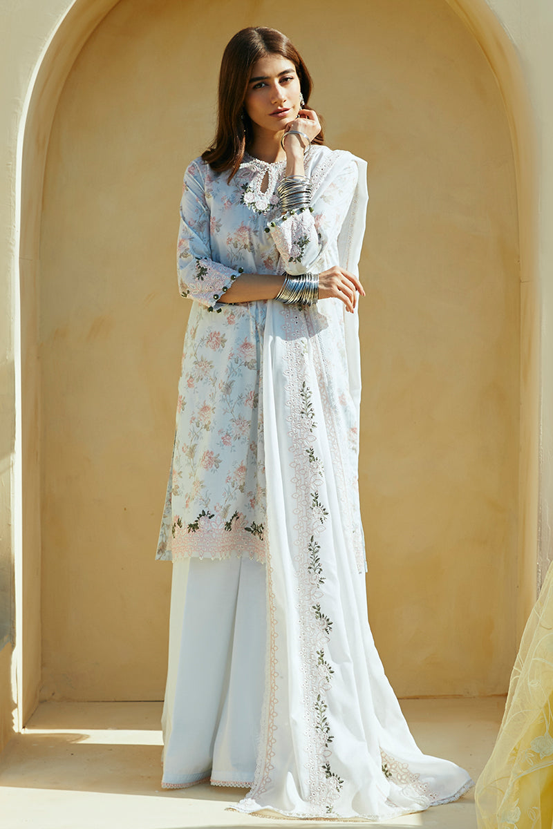 Cross Stitch | Premium Lawn 24 | FLORAL MARINE - House Of Hania