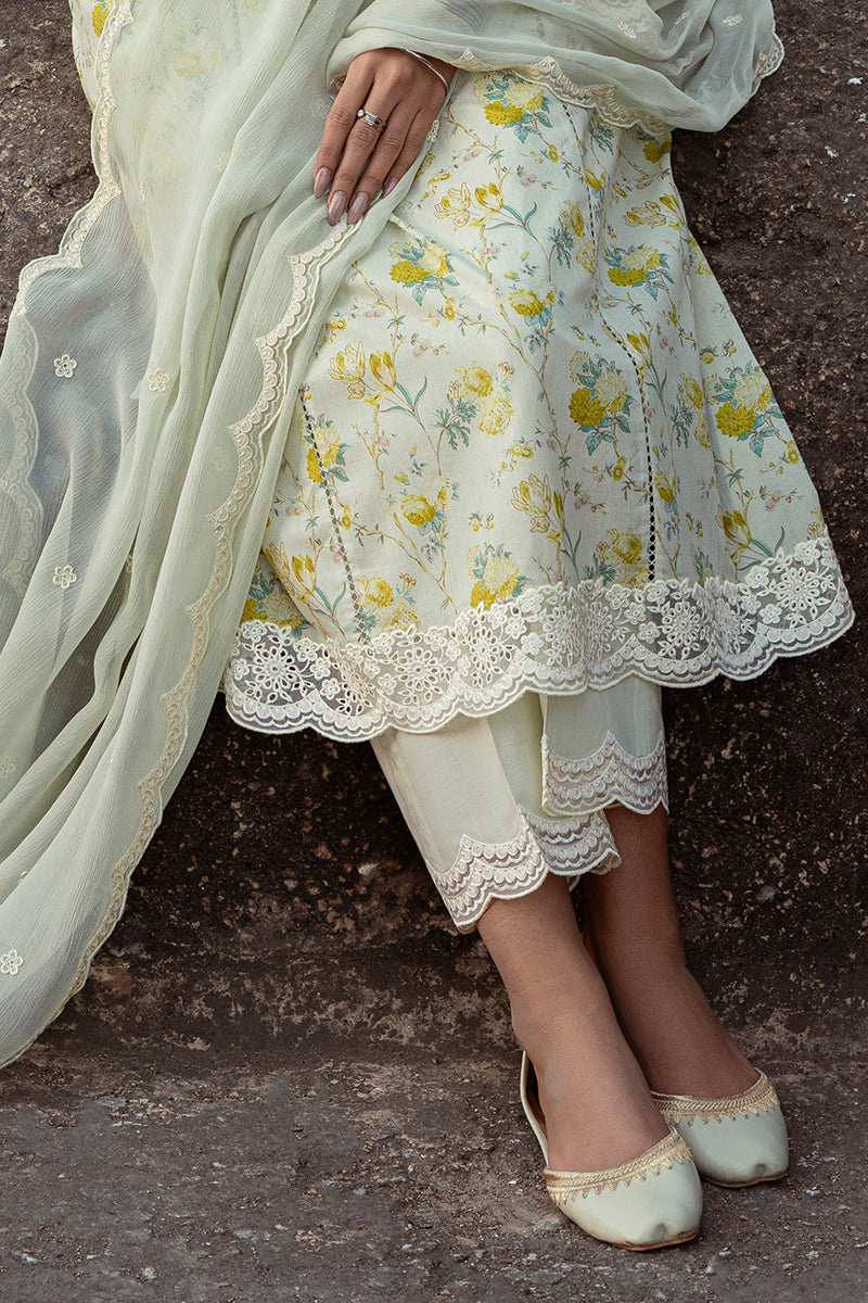 Cross Stitch | Premium Lawn 24 | LIME PRIMROSE - House Of Hania