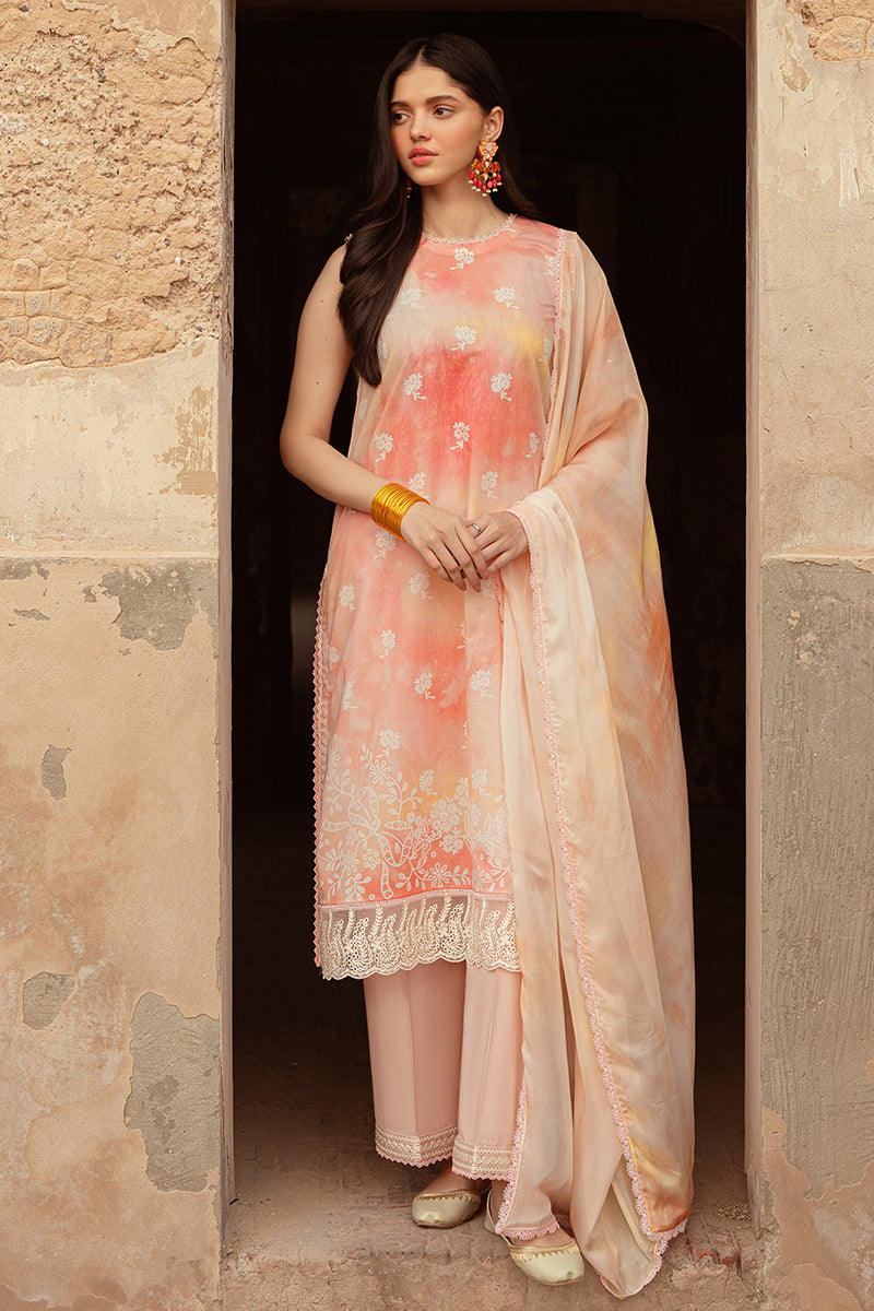 Cross Stitch | Premium Lawn 24 | PEACH BLUSH - House Of Hania