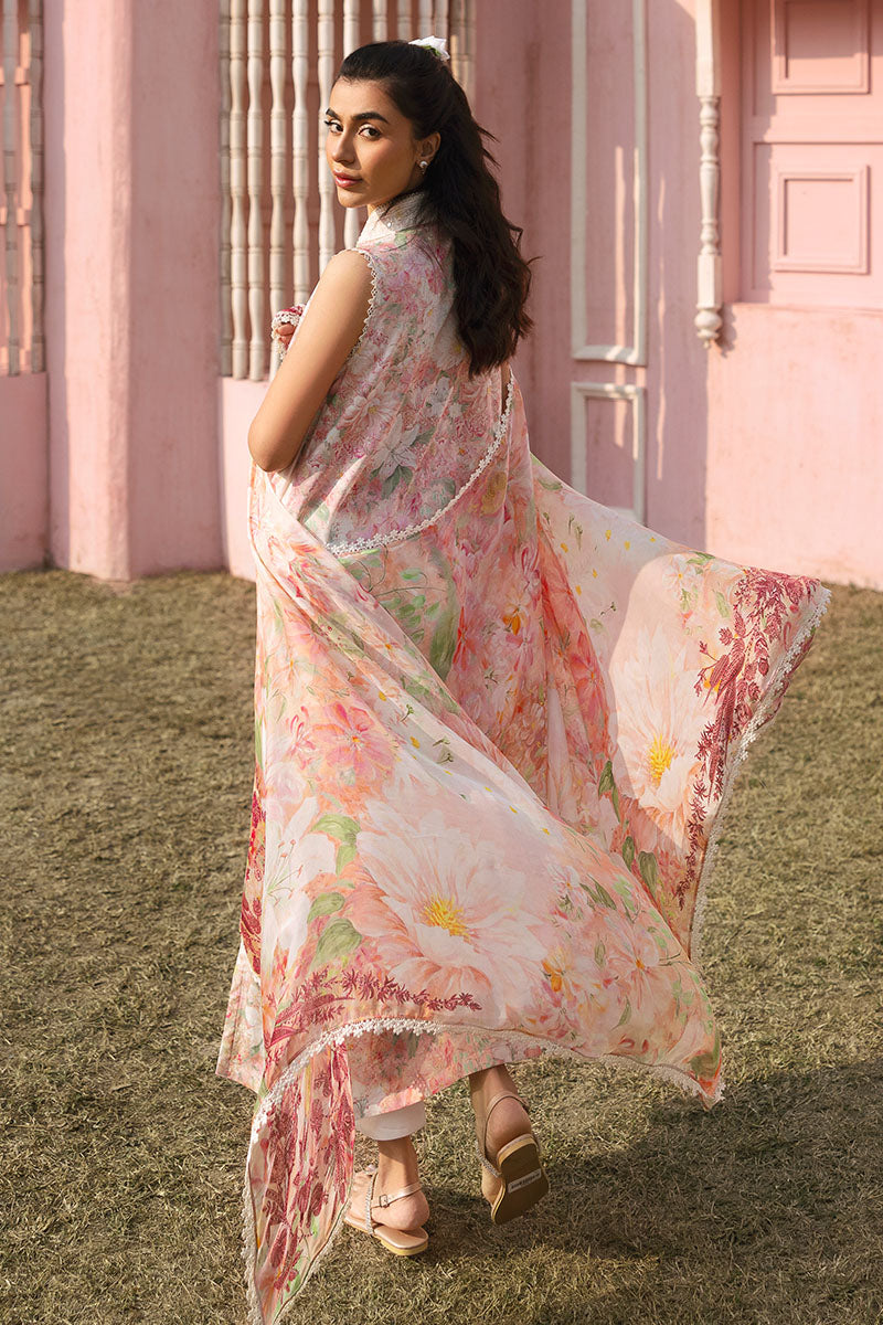Cross Stitch | Premium Lawn 25 | ALMOND PINK - House Of Hania