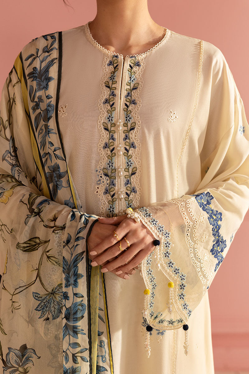 Cross Stitch | Premium Lawn 25 | BLUE ALLURE - House Of Hania