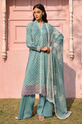 Cross Stitch | Premium Lawn 25 | TEAL GRACE - House Of Hania