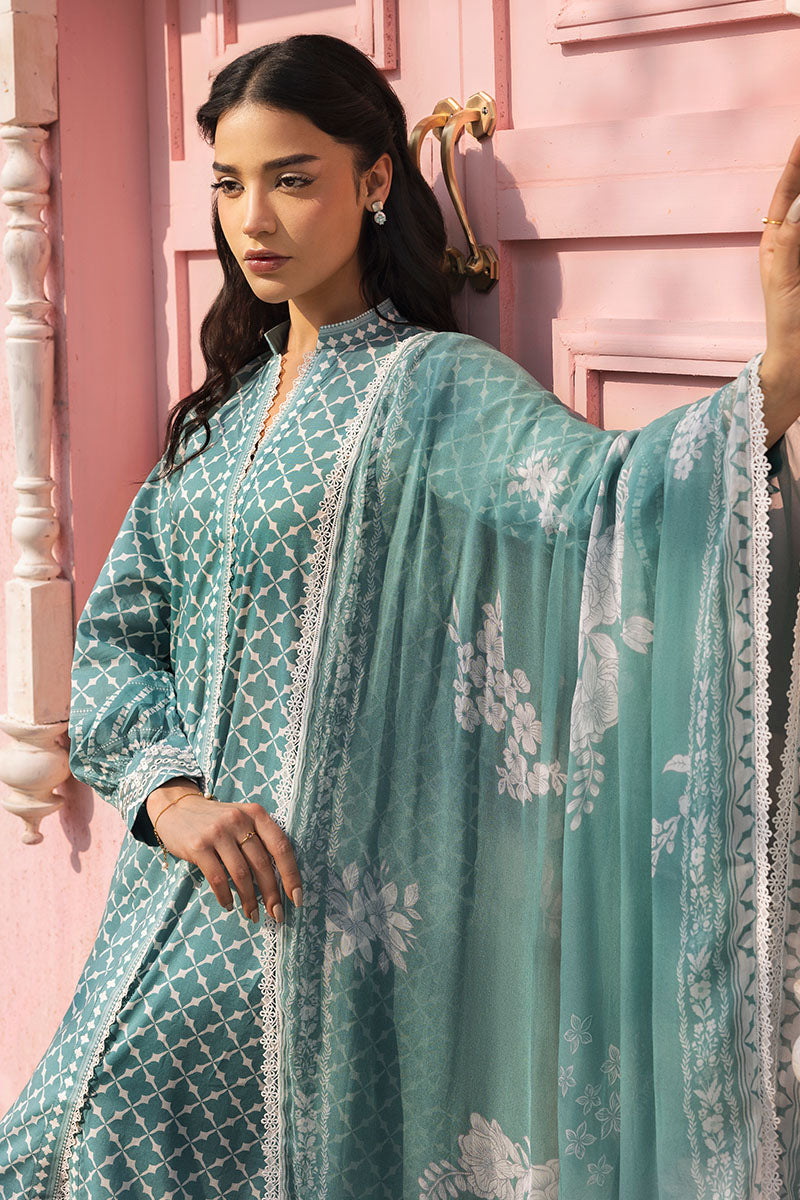 Cross Stitch | Premium Lawn 25 | TEAL GRACE - House Of Hania