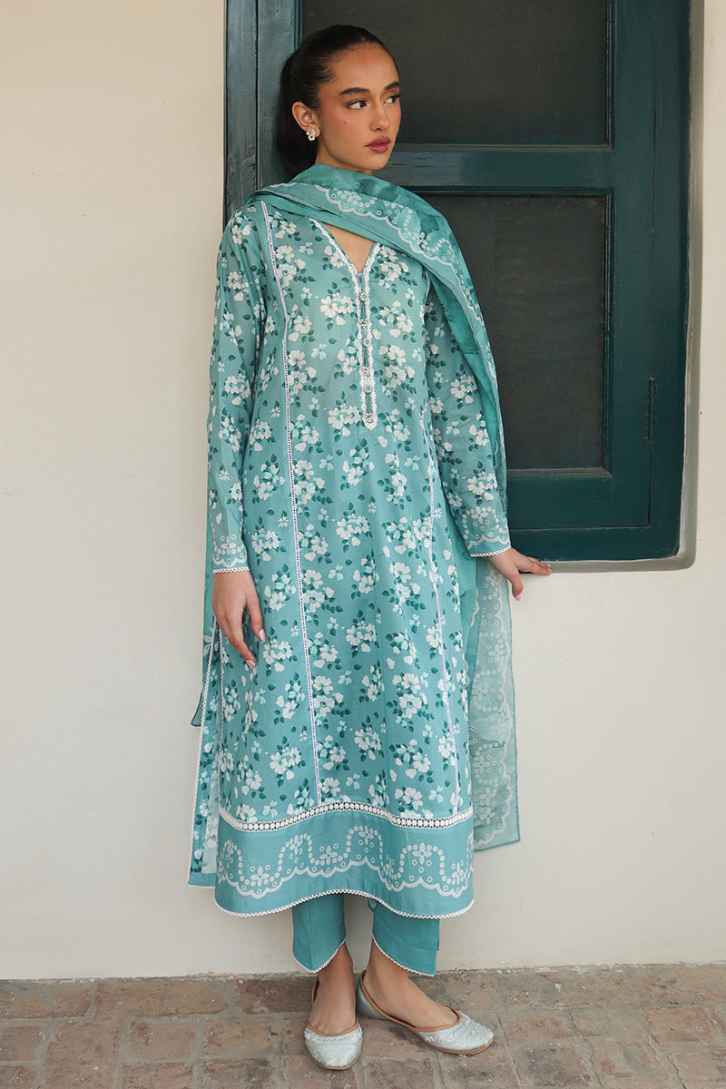 Cross Stitch | Printed Lawn | BLUE CHARM - House Of Hania