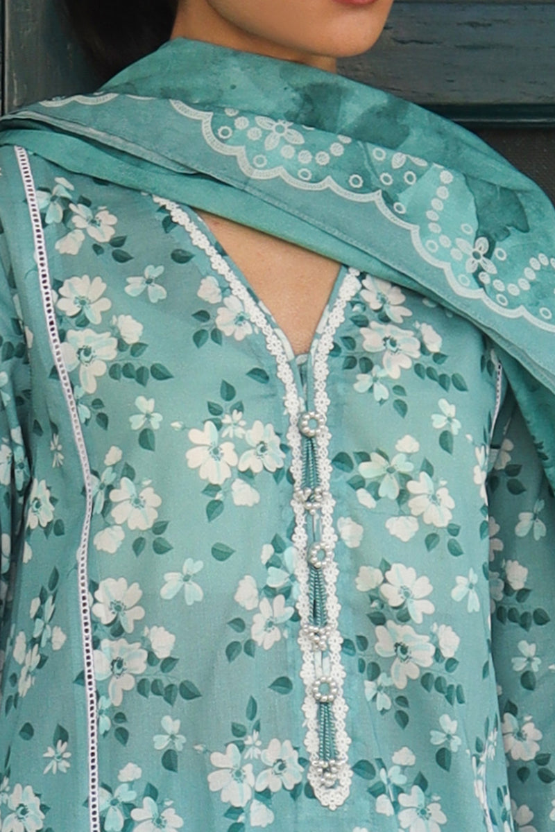 Cross Stitch | Printed Lawn | BLUE CHARM - House Of Hania