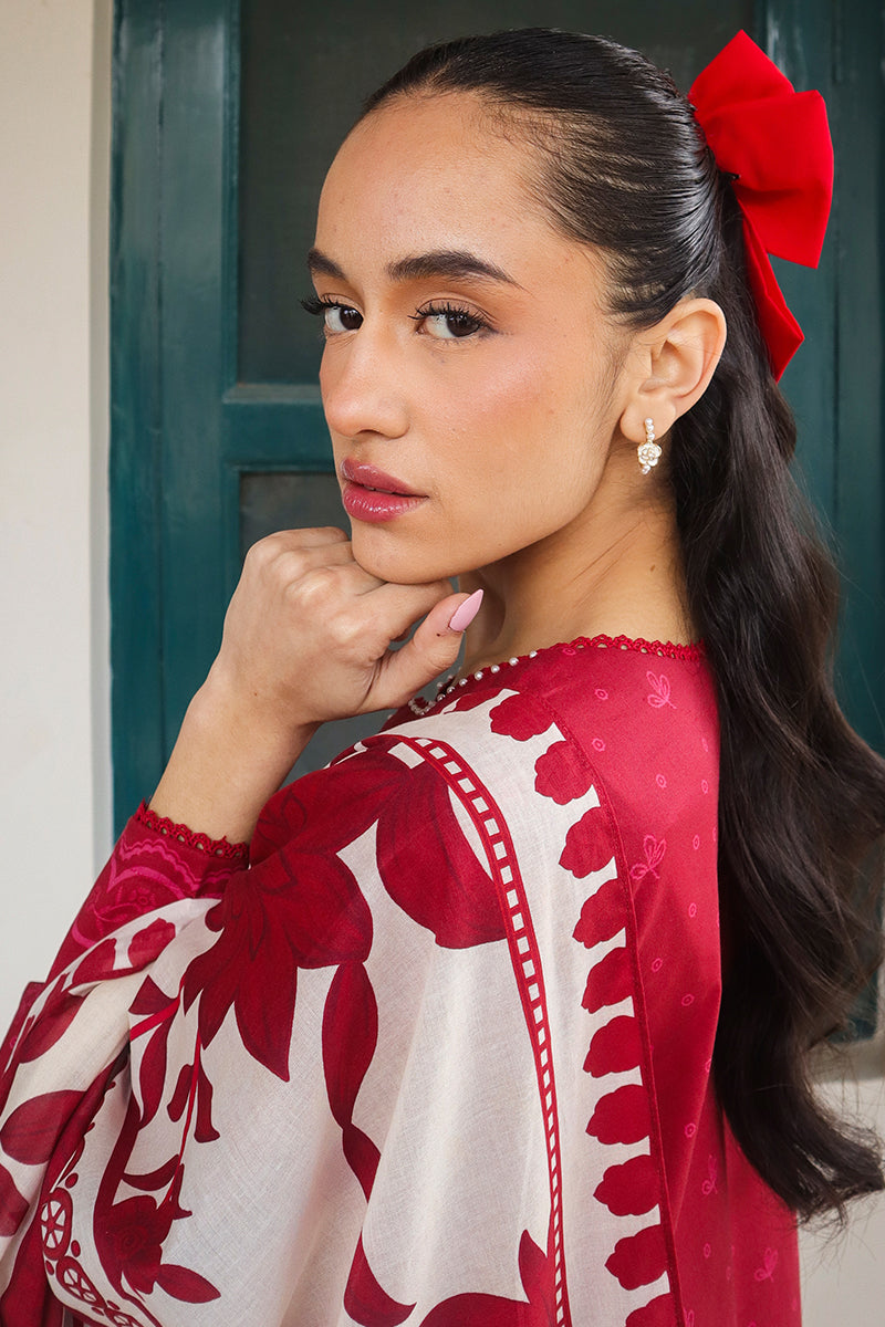 Cross Stitch | Printed Lawn | SCARLET SAGE - House Of Hania