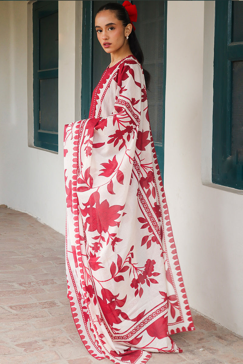 Cross Stitch | Printed Lawn | SCARLET SAGE - House Of Hania