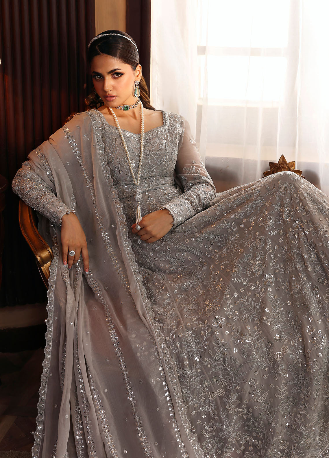 Gulaal | I Evayna Embroidered Chiffon | Sheyza