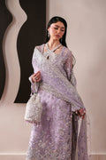 Emaan Adeel Lapis S0481 embroidered organza suit in lilac — upper-body view