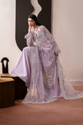 Emaan Adeel Lapis S0481 embroidered organza suit in lilac — front view