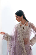 Emaan Adeel Lapis S0481 embroidered organza suit in lilac — upper-body view