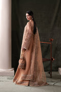 Emaan Adeel Hessonite S0484 embroidered organza suit in warm beige — back view