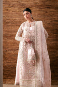 Emaan Adeel Pearl Essence S0485 embroidered organza suit in blush pink — front view