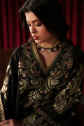 Emaan Adeel Luce S0515 embroidered raw silk suit in black — upper-body view