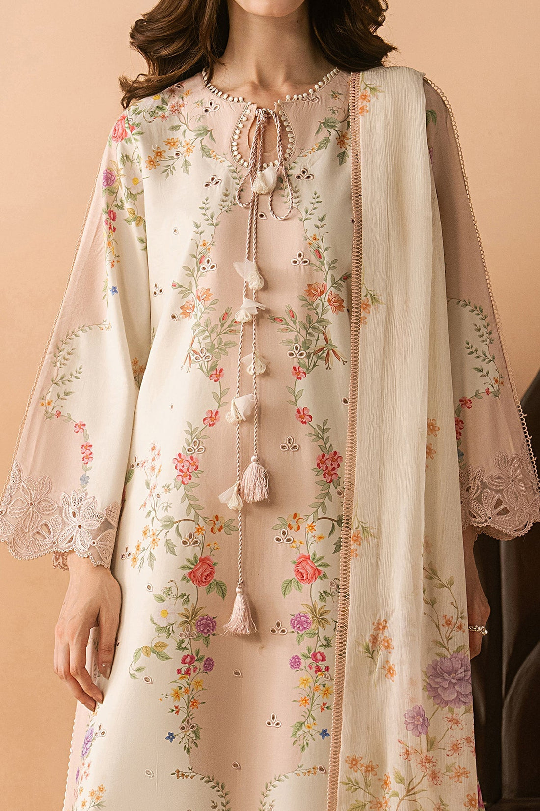 Model wearing Afrozeh Haze Lustre shirt & trouser set