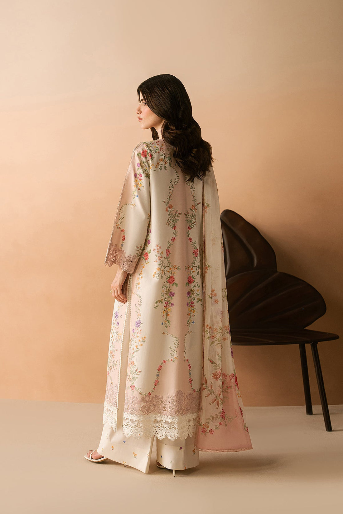 Model wearing Afrozeh Haze Lustre shirt & trouser set